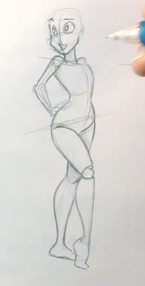 Draw A Cartoon Girl With A Dynamic Pose